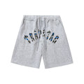 Trapstar Blue Camo Arch Logo Gothic Sweat Shorts - Grey